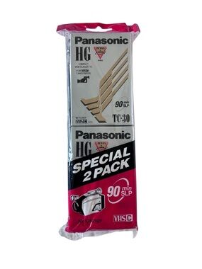 New Panasonic HG 90 min SLP TC-30 VHS C Blank Cassette Tapes Camcorder 2-pack